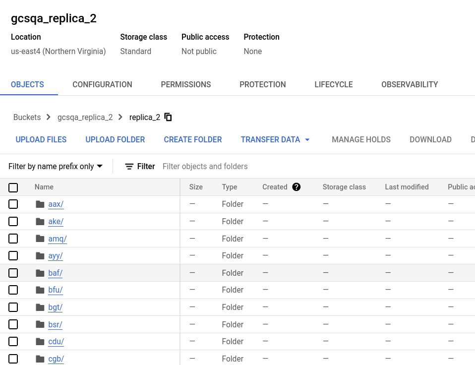 Replica two bucket in Google Cloud Storage